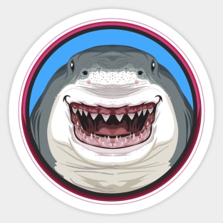 Great White Circle Sticker